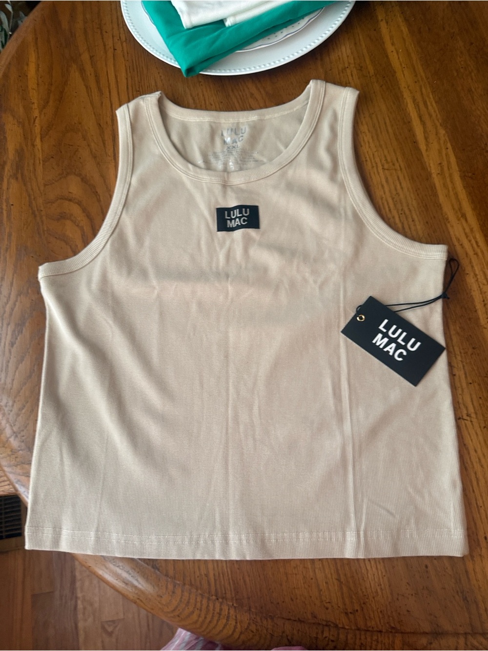 Lulu Mac Women's Cream Ribbed Tank